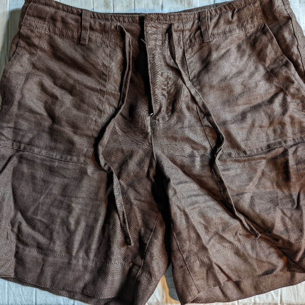 Liz Claiborne Brown Linen Shorts size 10